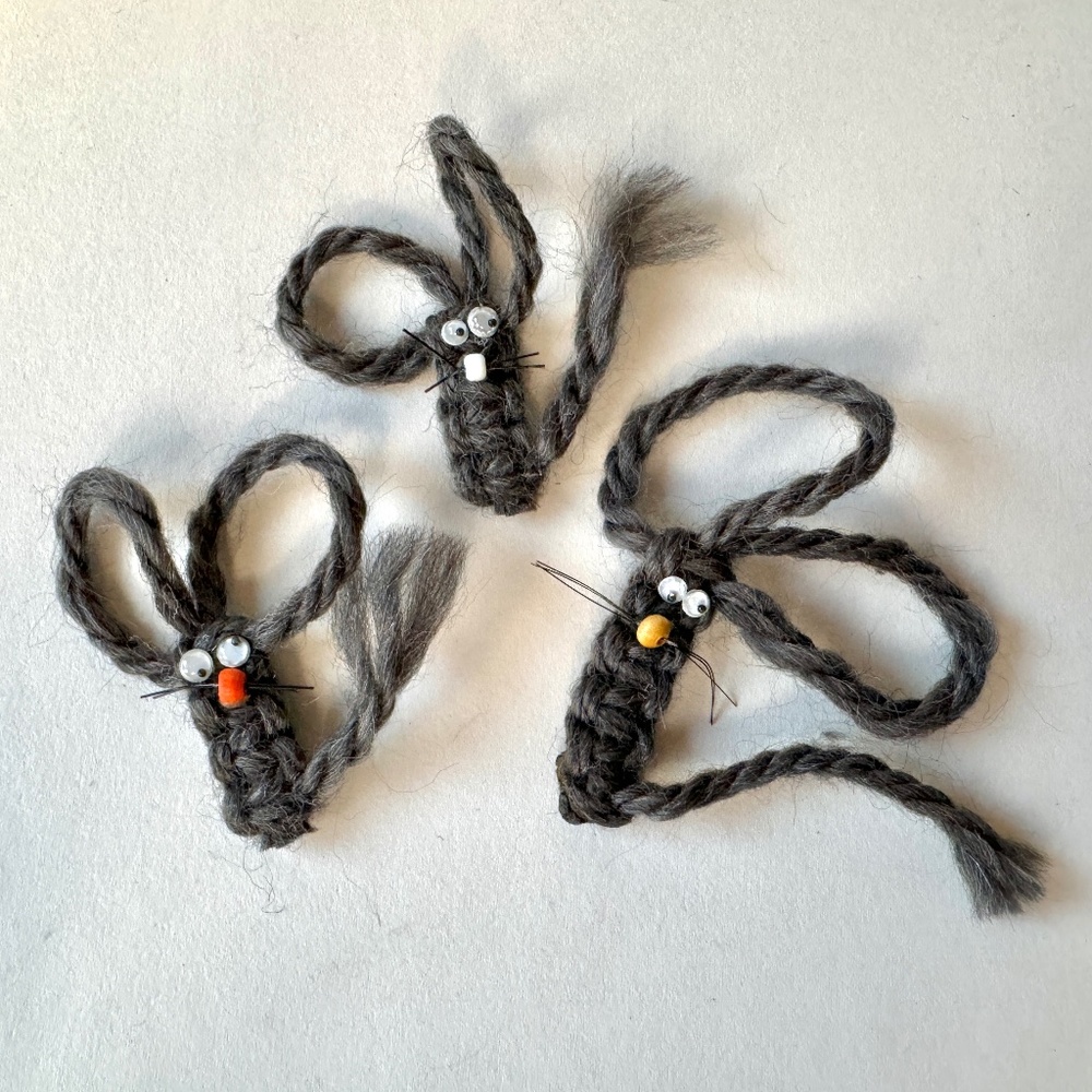 Mouse Magnets, set of 3, crochet